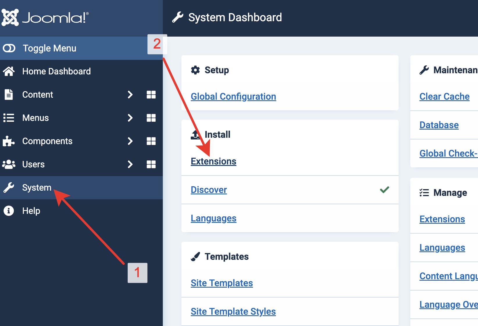 Joomla Extension Manager